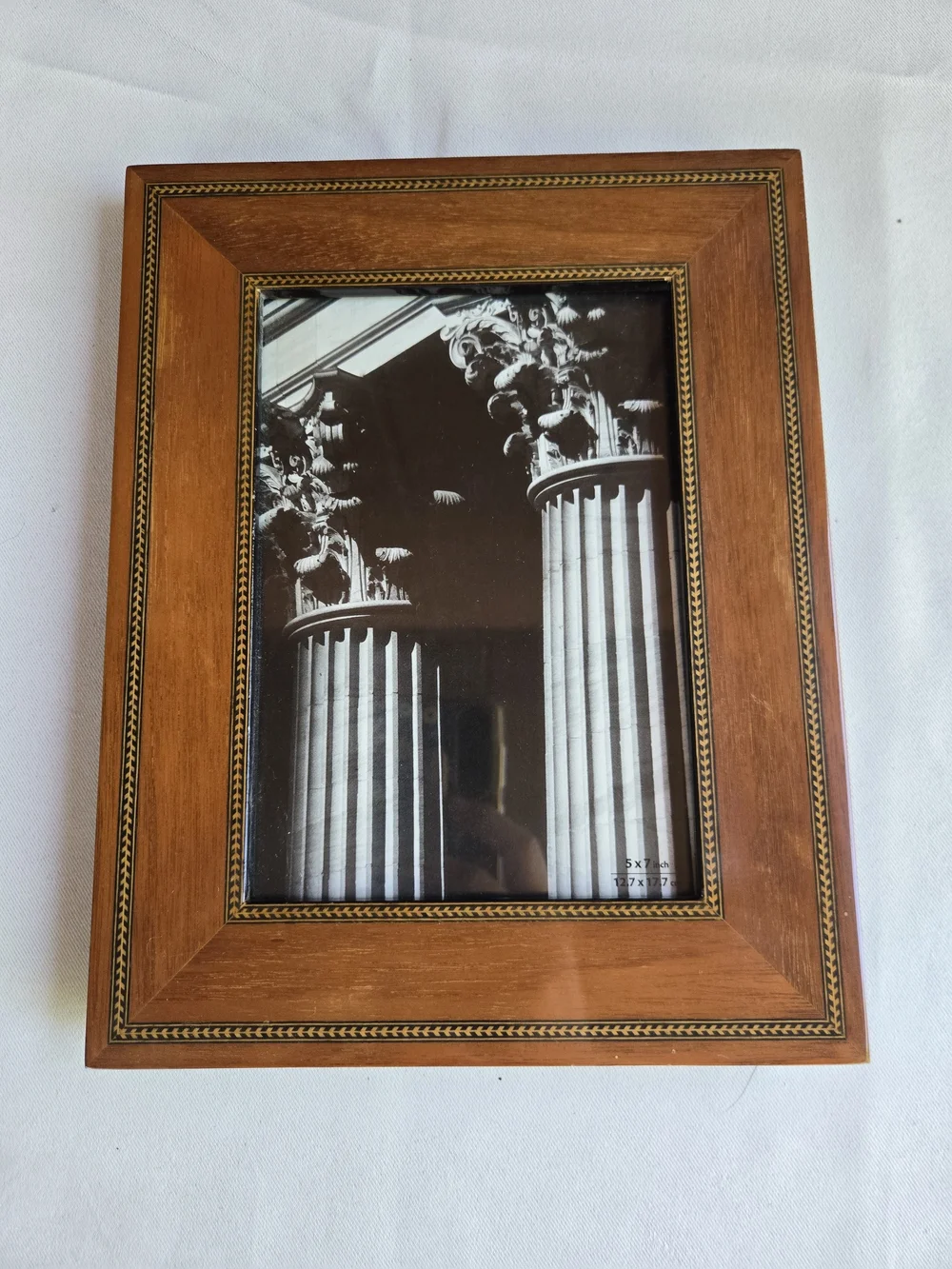 Wooden Picture Frame with Decorative Inlay